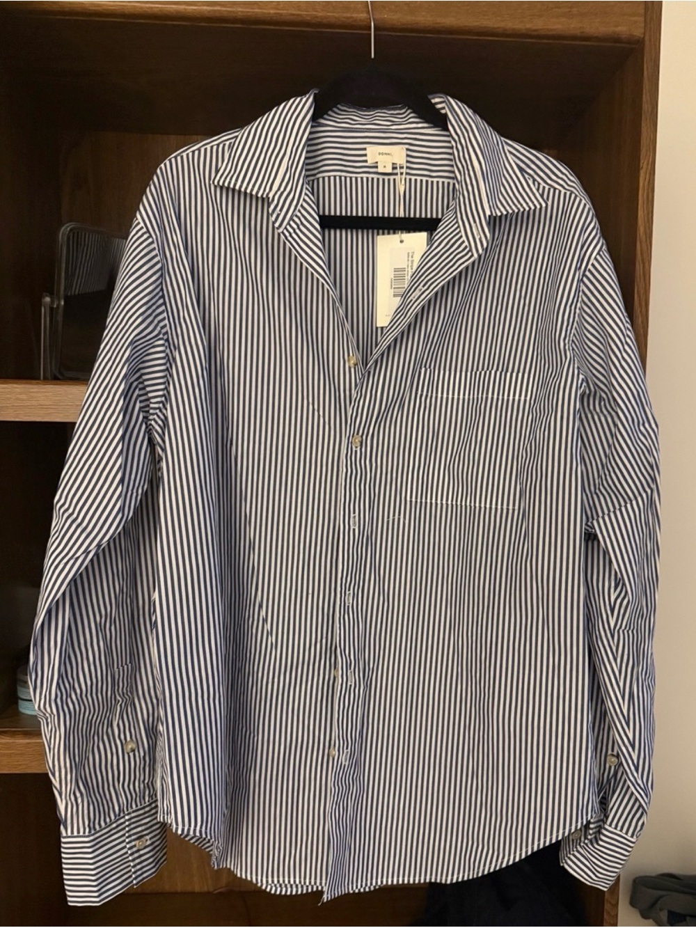 DONNI The Pop Shirt in Navy Stripe - Picture 5 of 6